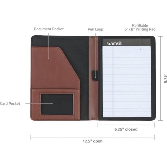 Mini Size Business Interview Professional Padfolio, Includes Writing Pad, - Picture 3 of 16